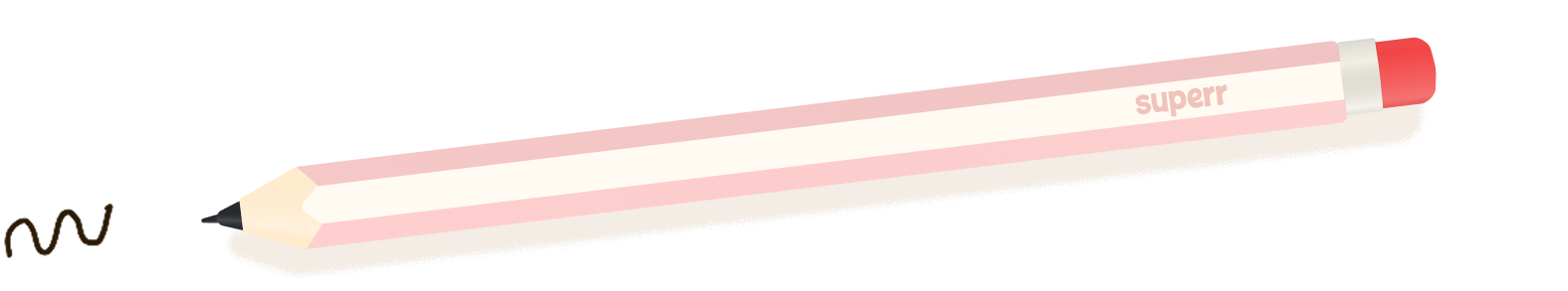 Pink and white stripe Superr pencil